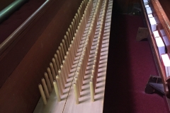 Toeboards in the pews.