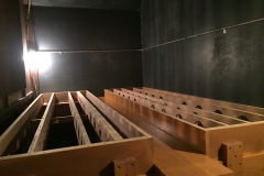 Shells of the wind chests for the swell organ installed.